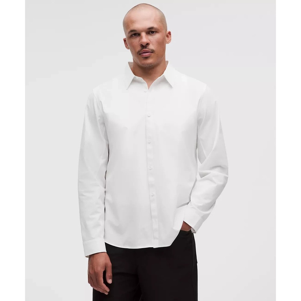 Lululemon New Venture Long Sleeve Shirt in White Men Large Four-way Stretch